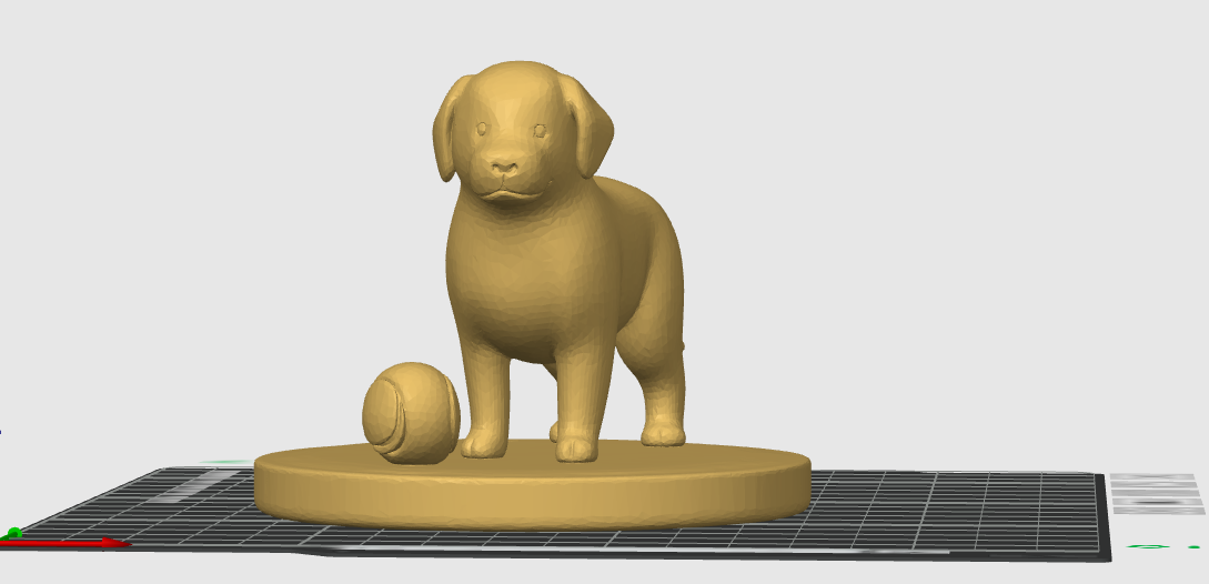 Bambu Studioで開いた金色の犬